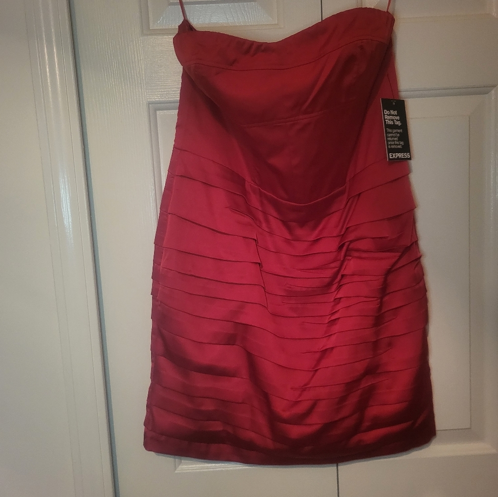 Express Red Satin Mini Dress